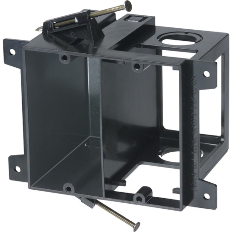 Arlington LVD2 2-Gang Power and Low Voltage Box for New Construction Black