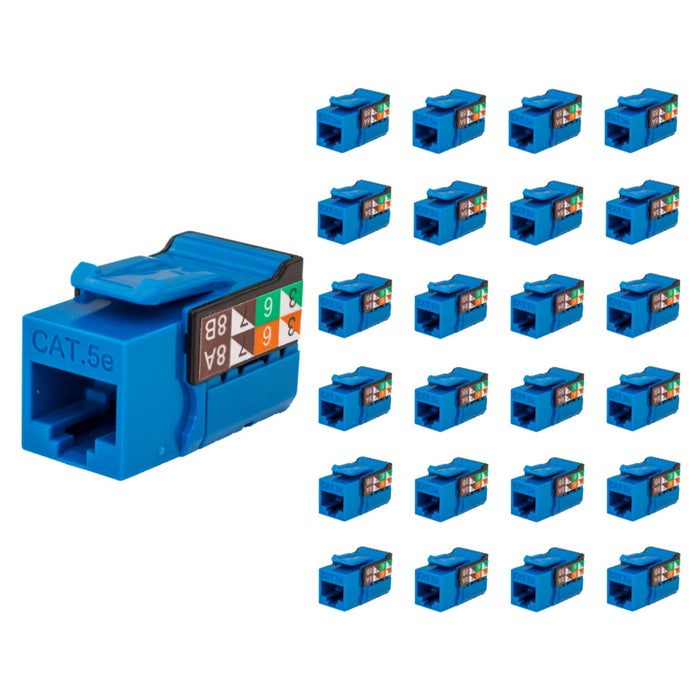 Vertical Cable 351-V2603/BL/25 CAT6 RJ45 Keystone Jack V-Max 351 Series Unshielded - Blue (25 pack)