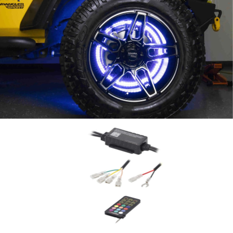 Heise HE-RGBW1-W17 17" LED Wheel Light Set IP68 For RGBW-CB1 and HE-RGBW-CB RGBW Connect Controller with Remote