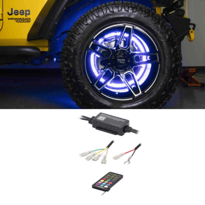 Heise HE-RGB1-W17 17" LED Wheel Light Set IP68 For RGB-CB1 and HE-RGBW-CB RGBW Connect Controller with Remote