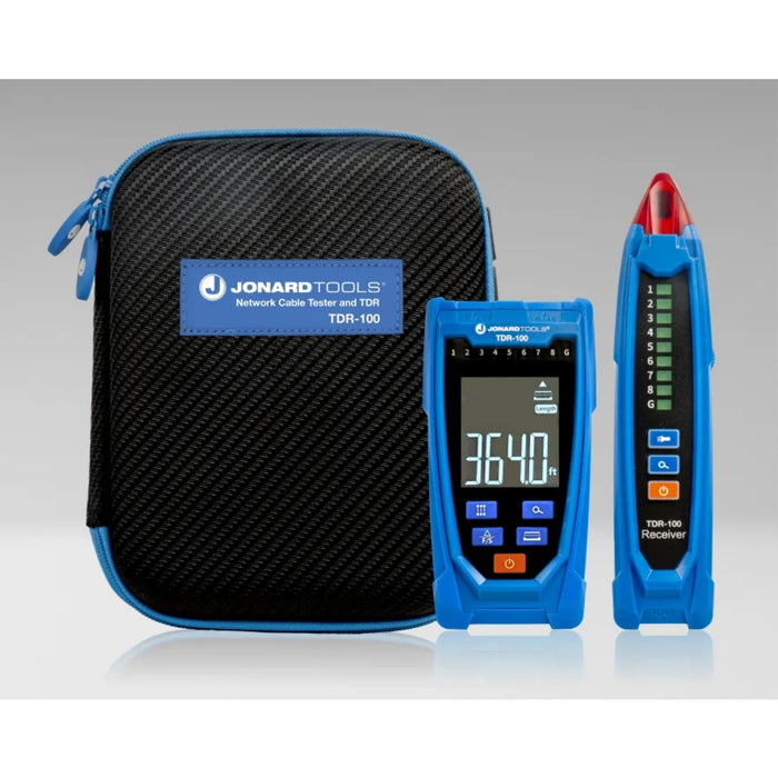 Jonard Tools TDR-100 Network Cable Tester with Probe & LCD Display for RJ45 Connections from 6.6 ft to 1,312 ft