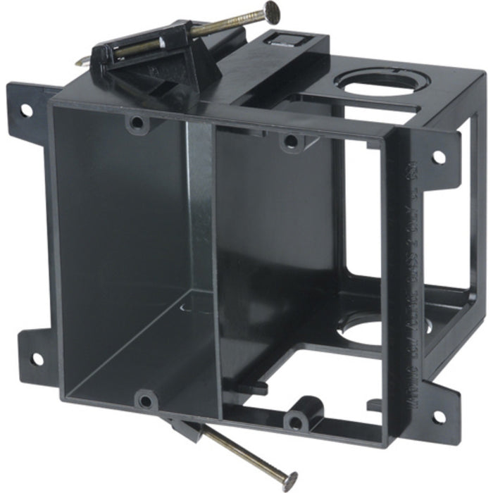 Arlington LVD2 2-Gang Power and Low Voltage Box for New Construction Black