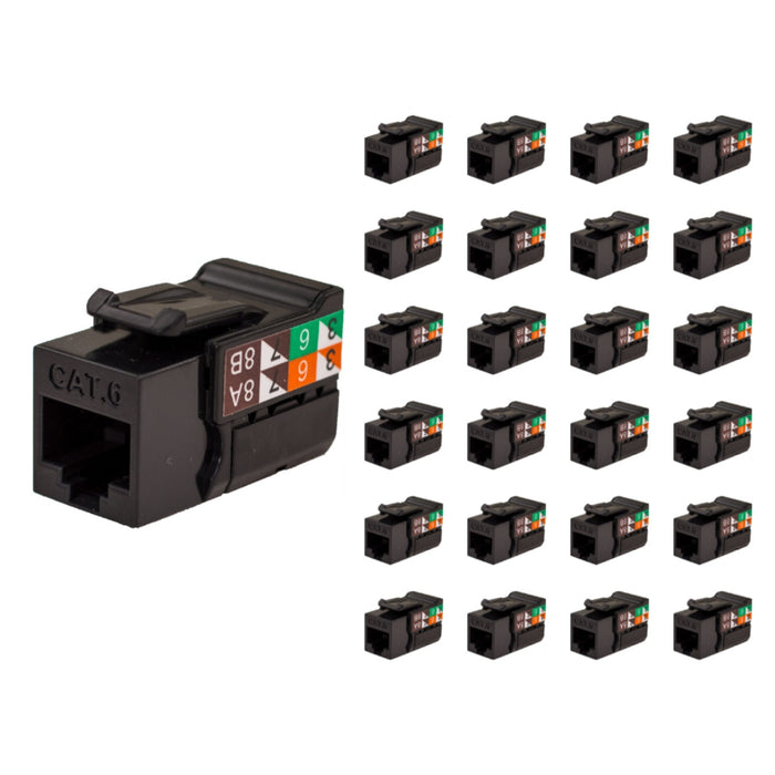 Vertical Cable 352-V2702/BK/25 CAT6 RJ45 Keystone Jack V-Max Series Unshielded - Black (25 pack)