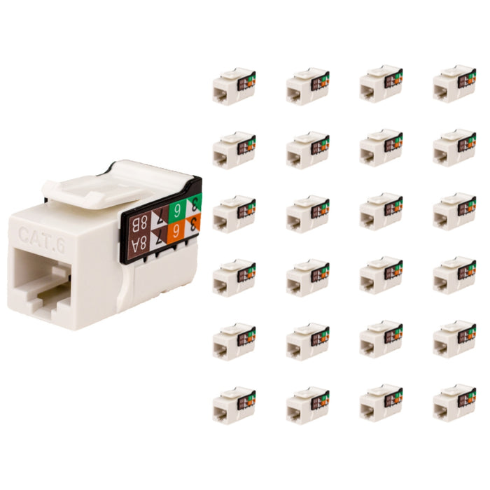 Vertical Cable 352-V2710/WH/25 CAT6 RJ45 Keystone Jack V-Max Series Unshielded - White (25 pack)