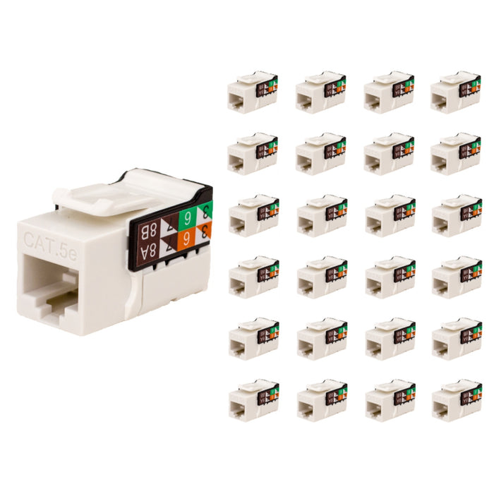 Vertical Cable 351-V2610/WH/25 CAT6 RJ45 Keystone Jack V-Max 351 Series Unshielded - White (25 pack)