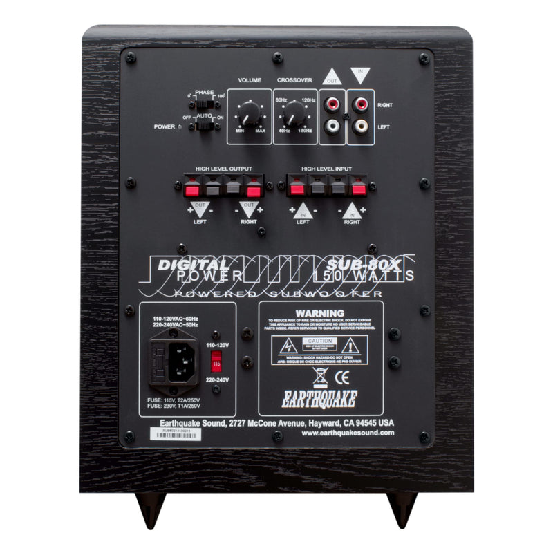 Earthquake Sound SUB-80X 8" 300W Max Down Firing Powered Subwoofer