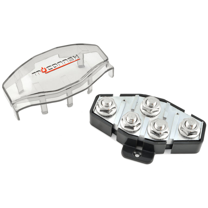 TruConnex TC4GB-4 (1) In (4) Out Power/Ground Car Audio Distribution Block