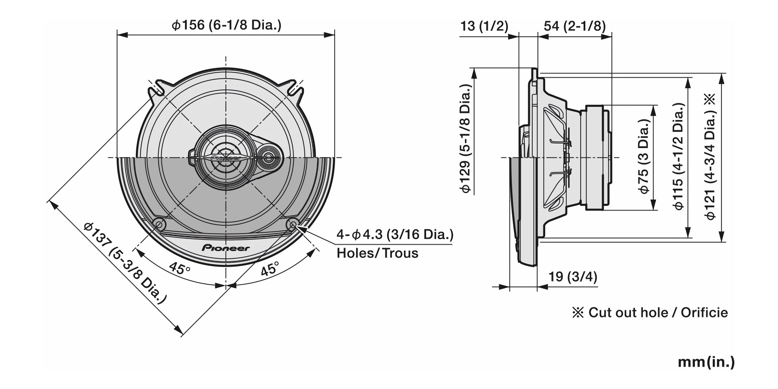 Pioneer TS-A1371F 5-1/4