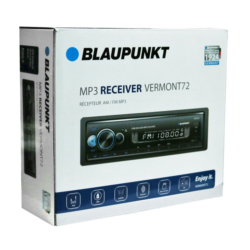 Blaupunkt VERMONT 72 Single-DIN Mechless All-Digital Media Receiver with Bluetooth and USB
