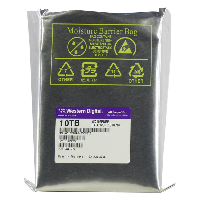 WD WD102PURP 10TB Purple Surveillance Internal Hard Drive 3.5" HDD SATA 6 Gb/s