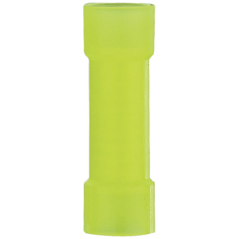The Install Bay YNBC Yellow Nylon 12/10 Gauge Butt Connector (100/pk)