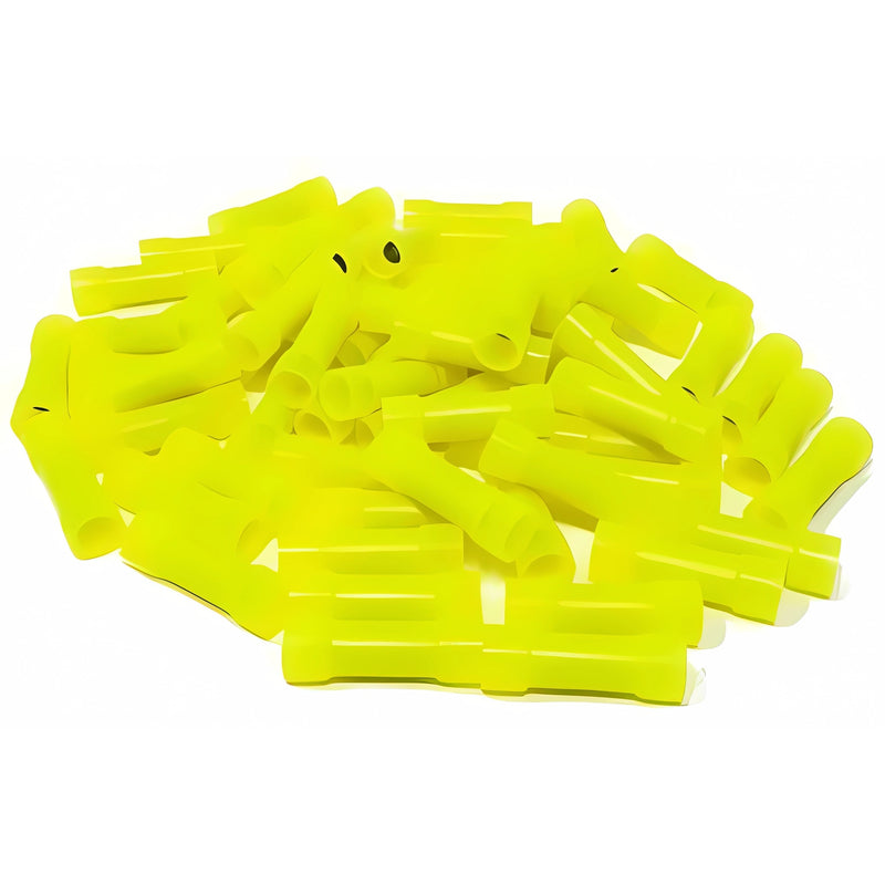 The Install Bay YNBC Yellow Nylon 12/10 Gauge Butt Connector (100/pk)