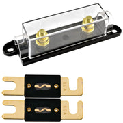 1/0/4/8 Gauge ANL Heat Resistant Fuse Holder with 2 Pack Gold Plated 80-500 Amp ANL Fuse The Wires Zone