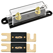 1/0/4/8 Gauge ANL Heat Resistant Fuse Holder with 2 Pack Gold Plated 80-500 Amp ANL Fuse The Wires Zone