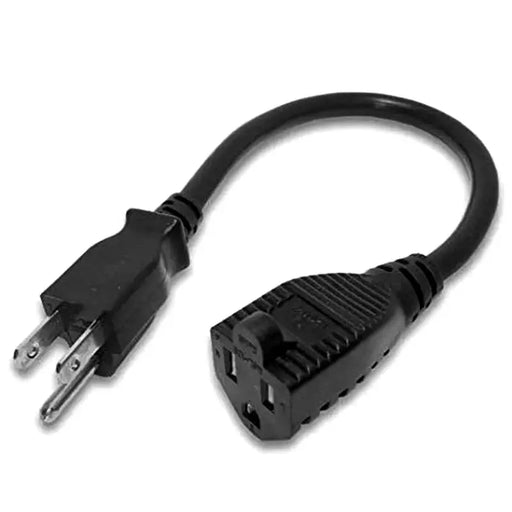 1 Foot Black Heavy Duty Single Outlet Indoor Outdoor Extension Cord The Wires Zone