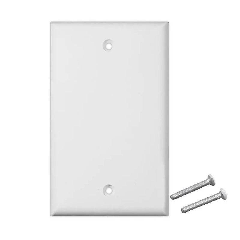 1-Gang Plastic White Electric Box Blank Face Wall Plate Cover (1-5 Pack) The Wires Zone