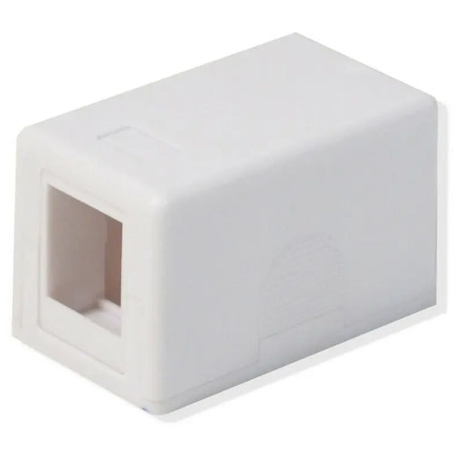 1 Port Keystone Jack CAT5e/CAT6 White Surface Mount Box (1-100 Pack) Logico