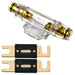 1 Position 1/0 & 4 Gauge ANL Fuse Holder with 2 Pack Gold Plated 80-500 Amp ANL Fuse The Wires Zone