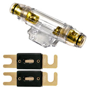 1 Position 1/0 & 4 Gauge ANL Fuse Holder with 2 Pack Gold Plated 80-500 Amp ANL Fuse The Wires Zone
