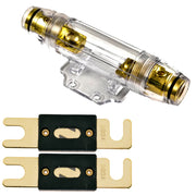 1 Position 1/0 & 4 Gauge ANL Fuse Holder with 2 Pack Gold Plated 80-500 Amp ANL Fuse The Wires Zone
