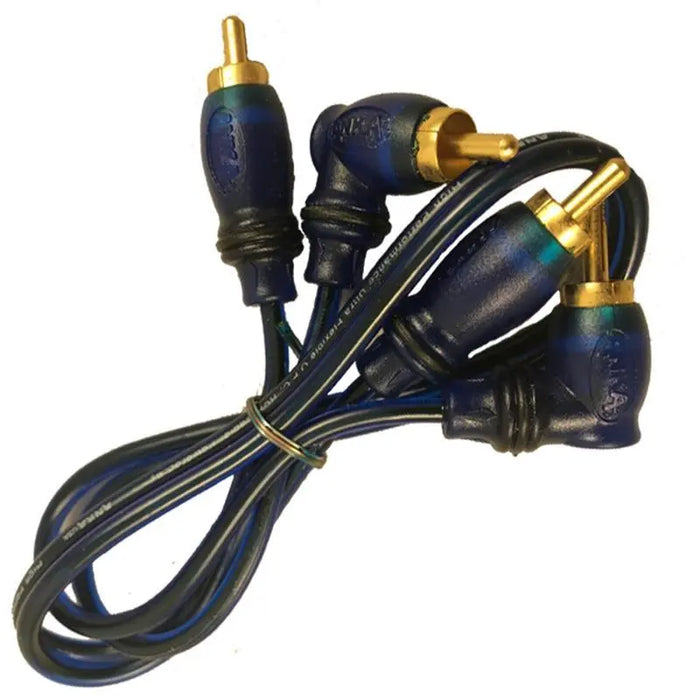 1.5 Feet RCA Cable Gold Plated High Performance Right Angle for Home or Car Audio The Wires Zone
