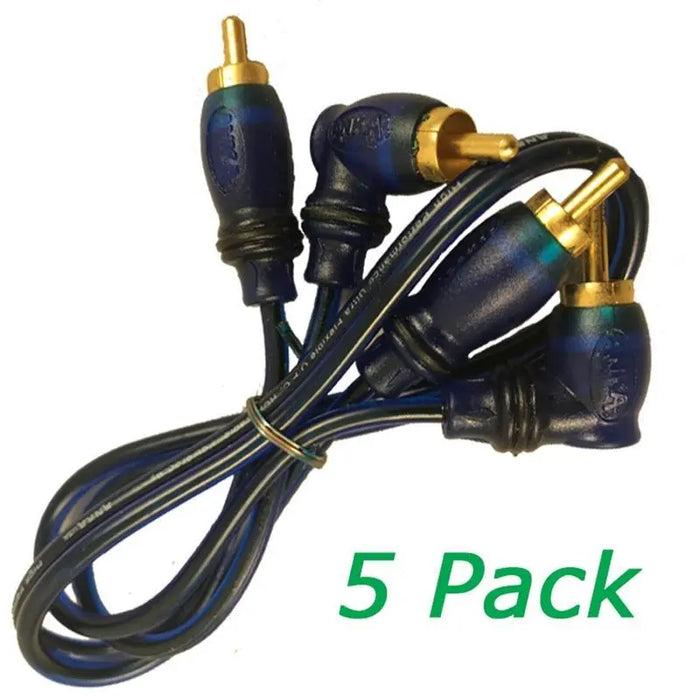 1.5 Feet RCA Cable Gold Plated High Performance Right Angle for Home or Car Audio The Wires Zone