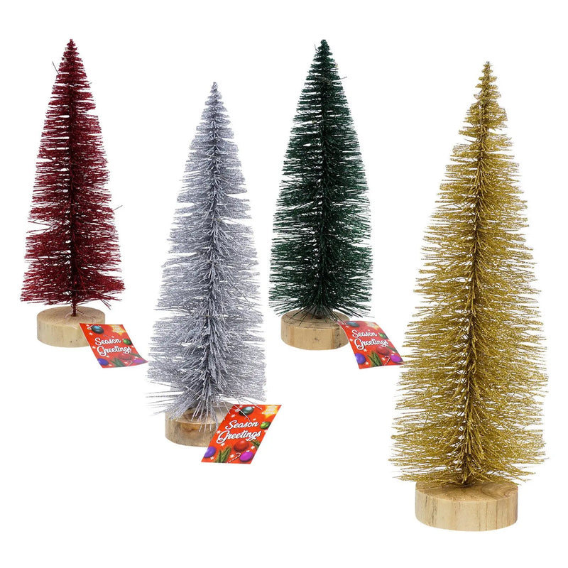 10" Mini Christmas Tree W/ LED Lights Holiday Decoration (4 Assortments) The Wires Zone