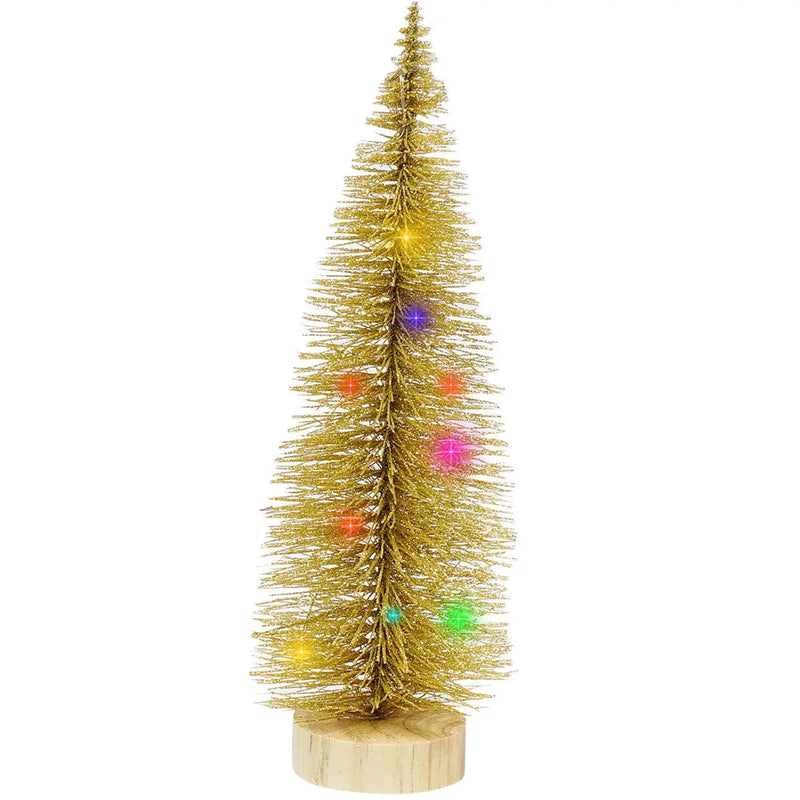 10" Mini Christmas Tree W/ LED Lights Holiday Decoration (4 Assortments) The Wires Zone