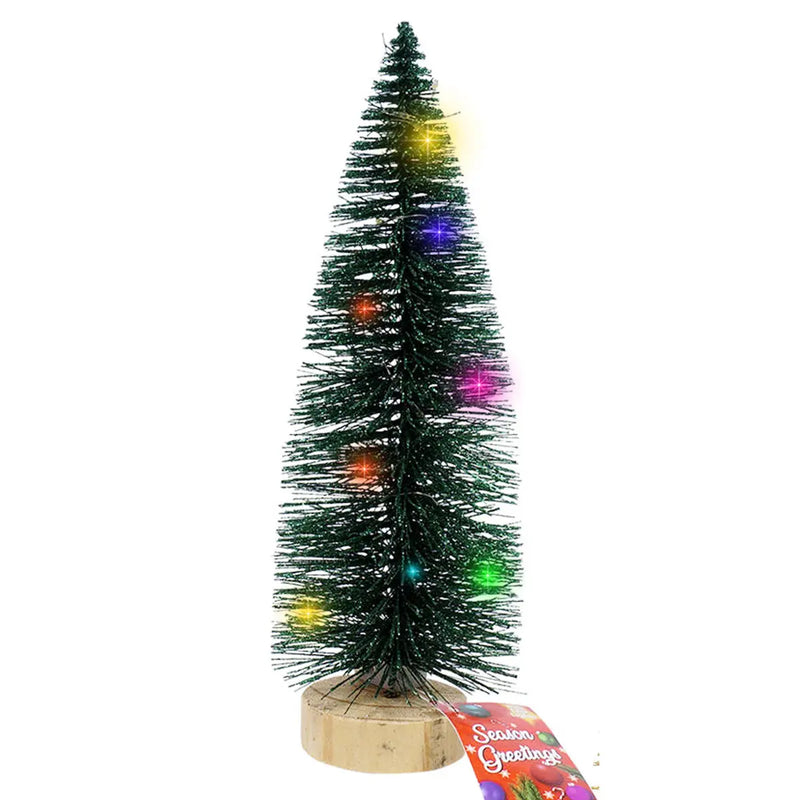 10" Mini Christmas Tree W/ LED Lights Holiday Decoration (4 Assortments) The Wires Zone