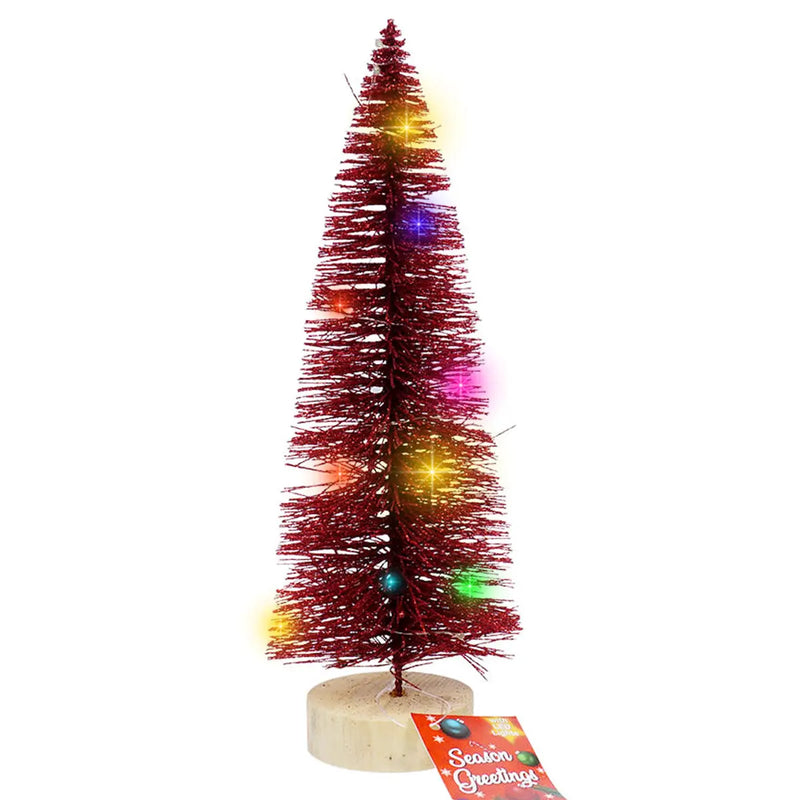 10" Mini Christmas Tree W/ LED Lights Holiday Decoration (4 Assortments) The Wires Zone