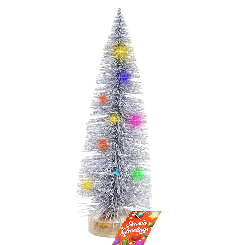 10" Mini Christmas Tree W/ LED Lights Holiday Decoration (4 Assortments) The Wires Zone