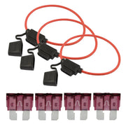 10 Pcs 12 Gauge Red Waterproof ATC Fuse Holder with 3A-40A Pack of 25 ATC Blade Style Fuses The Wires Zone
