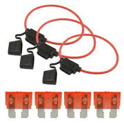 10 Pcs 12 Gauge Red Waterproof ATC Fuse Holder with 3A-40A Pack of 25 ATC Blade Style Fuses The Wires Zone