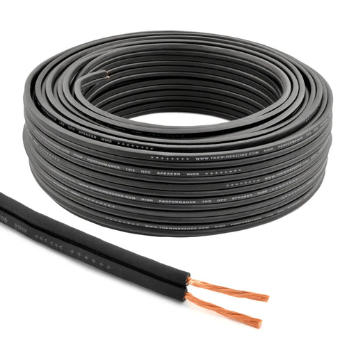 100-250 ft. 12 AWG High Performance OFC Full Copper Home and Car Audio Speaker Wire Black The Wires Zone
