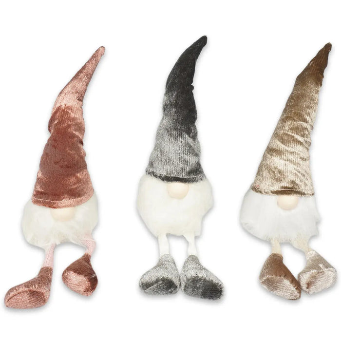 12" Holiday Christmas Gnome Home Decoration Pink, Gray & Gold Color The Wires Zone