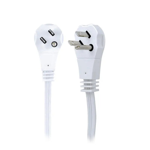 12 Feet White Heavy Duty 3 Outlet Indoor 13A Flat Plug Extension Cord The Wires Zone