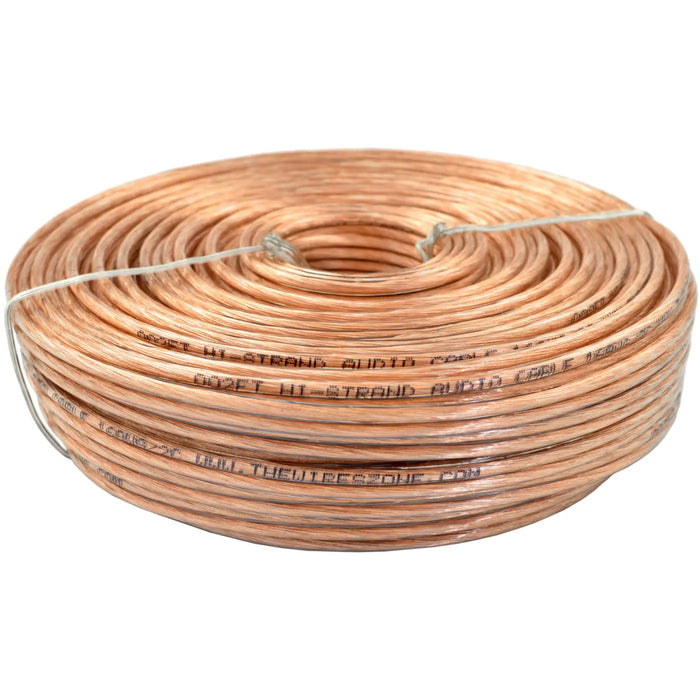 12 Gauge 2 Conductor 12/2 Clear 100ft Speaker Wire for Car/Home Audio The Wires Zone