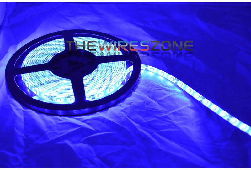 12 Volt DC Super Bright Blue or Yellow SMD LED 5 Meter Flexible Strip Light The Wires Zone