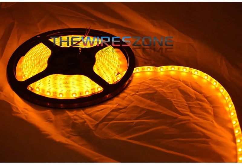 12 Volt DC Super Bright Blue or Yellow SMD LED 5 Meter Flexible Strip Light The Wires Zone