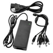 12V DC 5A Power Supply Adapter with 8 Channel CCTV Camera Power Splitter Cable UL Listed The Wires Zone