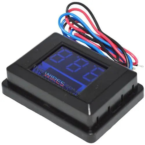 12VM-B Digital 12 Volt Voltage Meter with 3-Digit Blue LED Display The Wires Zone