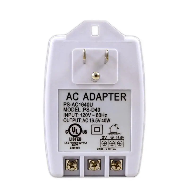 16.5V 40W Output Plug in AC Adapter Power Supply for Security Alarms CCTV The Wires Zone