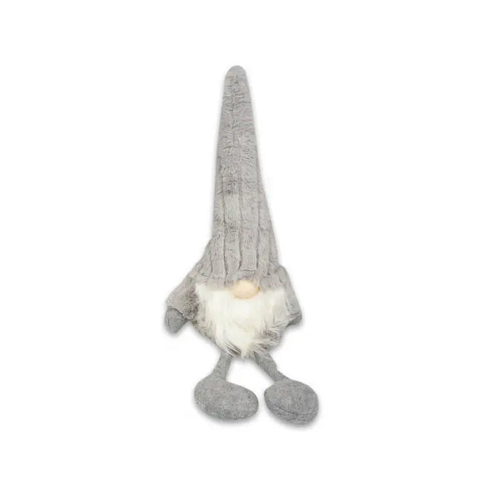 17" Christmas Gnome Decoration Indoor/Outdoor Light Gray & Dark Grey Color The Wires Zone