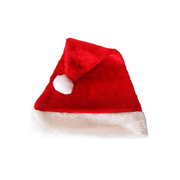 17"H Red & White Christmas Santa Hat Soft Comfortable W/ Plush Cuff The Wires Zone