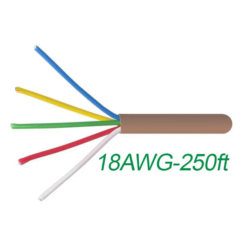 18-5 Thermostat Wire 18-Gauge Copper CMR Heating AC HVAC Cable 250FT Logico