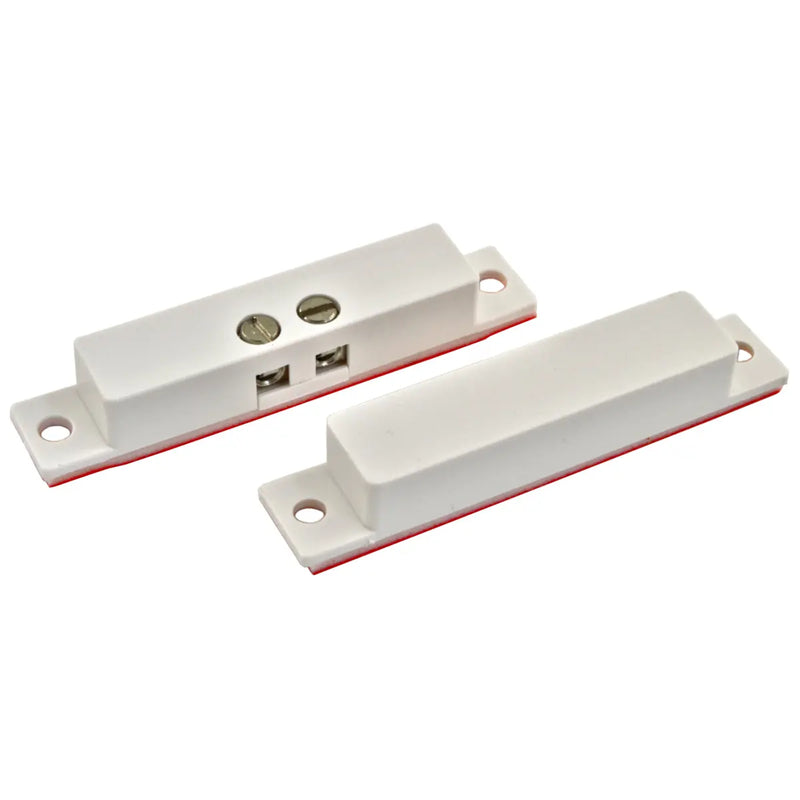 2" Surface Mount Magnetic Alarm Contact Switch, Window Door Sensor, White with Adhesive (10-50 Pack) The Wires Zone