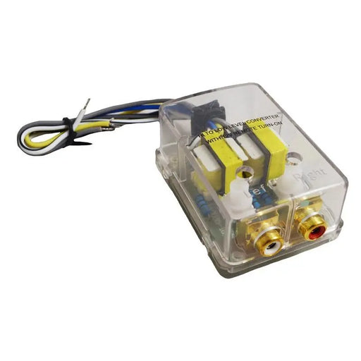 2-Channel High to Low Converter with Built-in 12 Volt Remote Turn-On The Wires Zone
