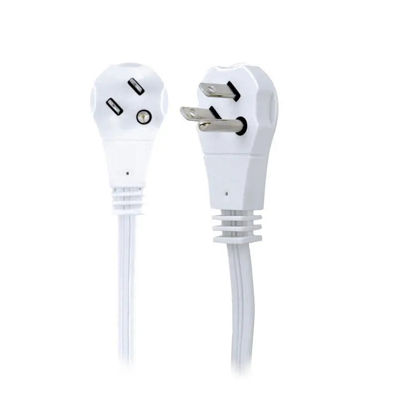 20 Feet White Heavy Duty 3 Outlet Indoor 13A Flat Plug Extension Cord The Wires Zone