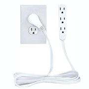 20 Feet White Heavy Duty 3 Outlet Indoor 13A Flat Plug Extension Cord The Wires Zone
