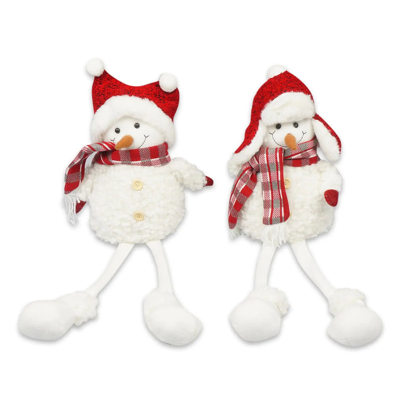 23" Christmas Sitting Snowman Indoor/Outdoor Decoration 2 Assortments The Wires Zone